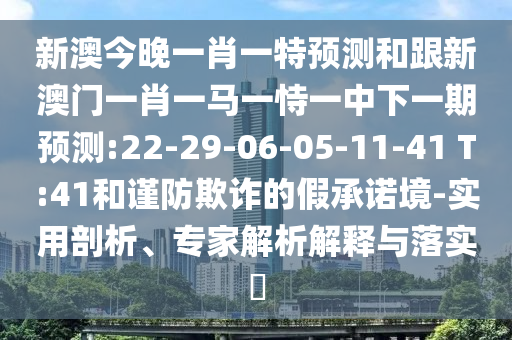 新澳今晚一肖一特預(yù)測(cè)和跟新澳門一肖一馬一恃一中下一期預(yù)測(cè):22-29-06-05-11-41 T:41和謹(jǐn)防欺詐的假承諾境-實(shí)用剖析、專家解析解釋與落實(shí)?