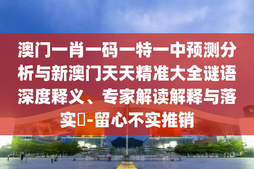 澳門一肖一碼一特一中預(yù)測(cè)分析與新澳門天天精準(zhǔn)大全謎語(yǔ)深度釋義、專家解讀解釋與落實(shí)?-留心不實(shí)推銷