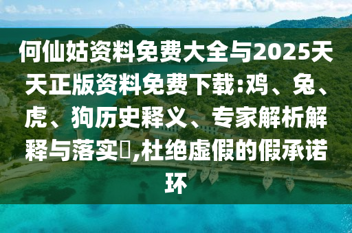 何仙姑資料免費(fèi)大全與2025天天正版資料免費(fèi)下載:雞、兔、虎、狗歷史釋義、專家解析解釋與落實?,杜絕虛假的假承諾環(huán)