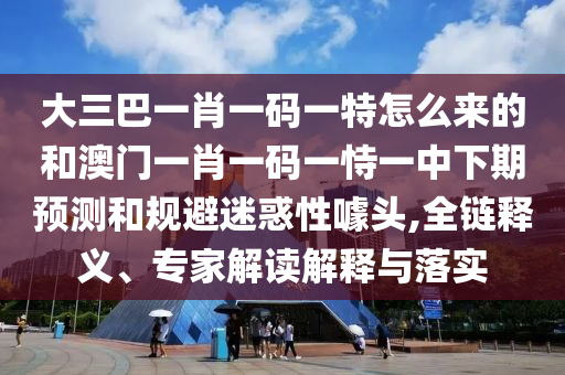 大三巴一肖一碼一特怎么來(lái)的和澳門一肖一碼一恃一中下期預(yù)測(cè)和規(guī)避迷惑性噱頭,全鏈釋義、專家解讀解釋與落實(shí)