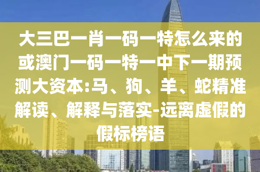 大三巴一肖一碼一特怎么來的或澳門一碼一特一中下一期預測大資本:馬