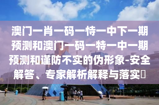 澳門一肖一碼一恃一中下一期預(yù)測和澳門一碼一特一中一期預(yù)測和謹防不實的偽形象-安全解答、專家解析解釋與落實?