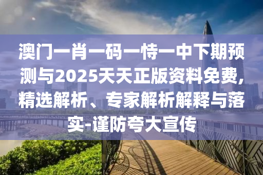 澳門一肖一碼一恃一中下期預測與2025天天正版資料免費,精選解析、專家解析解釋與落實-謹防夸大宣傳