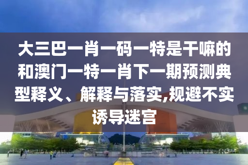 大三巴一肖一碼一特是干嘛的和澳門一特一肖下一期預(yù)測典型釋義、解釋與落實,規(guī)避不實誘導(dǎo)迷宮