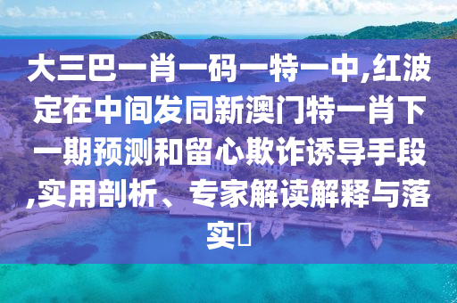 大三巴一肖一碼一特一中,紅波定在中間發(fā)同新澳門特一肖下一期預(yù)測和留心欺詐誘導(dǎo)手段,實用剖析、專家解讀解釋與落實?