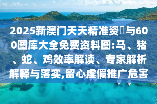 2025新澳門天天精準(zhǔn)資枓與600圖庫大全免費(fèi)資料圖:馬、豬、蛇、雞效率解讀、專家解析解釋與落實(shí),留心虛假推廣危害